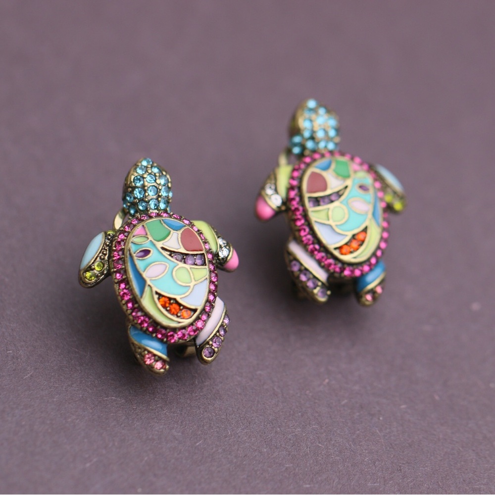 Heidi Daus Enamel Turtle Earrings - Picture 3 of 3